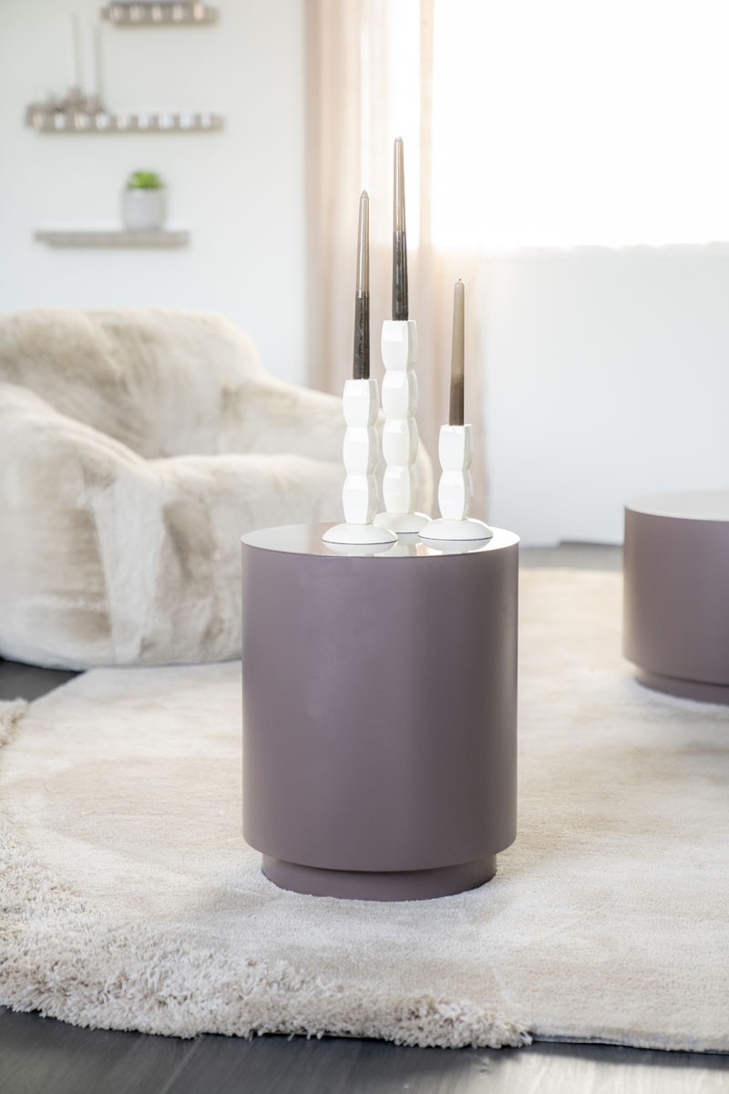 Sidetable Mesita Rond Donkertaupe